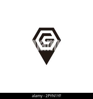 Letter G in pencil, polygon geometric simple symbol logo vector Stock Vector