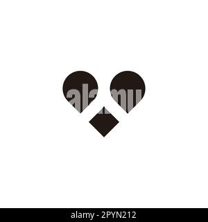 Heart, balloons geometric symbol simple logo vector Stock Vector
