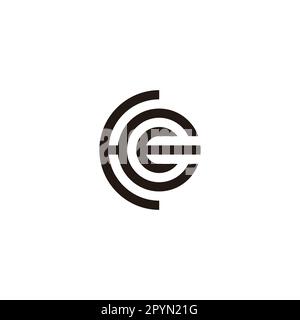 Letter H and E circle, combination geometric simple symbol logo vector Stock Vector