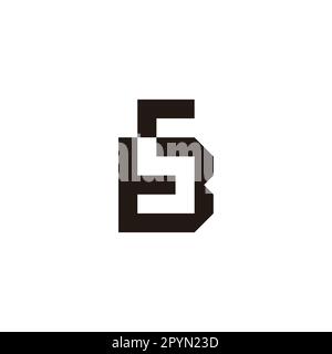 Letter S in B square geometric simple symbol logo vector Stock Vector