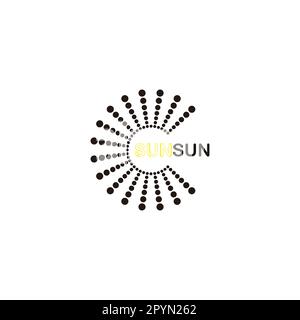 Sun, circles geometric simple symbol logo vector Stock Vector