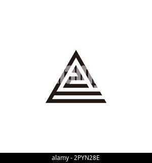 Number 2 in letter E, triangle geometric simple symbol logo vector Stock Vector