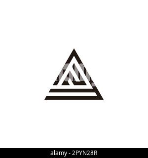 Letter N in number 3, triangle geometric simple symbol logo vector Stock Vector