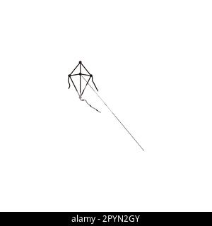 Kite, lines geometric symbol simple logo vector Stock Vector