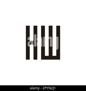 Letter HW square, rectangle geometric simple symbol logo vector Stock Vector