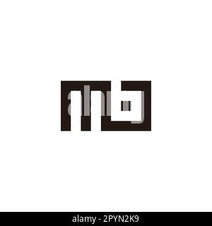 Letter mb square geometric simple symbol logo vector Stock Vector