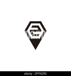 Number 2 in pencil geometric simple symbol logo vector Stock Vector