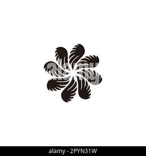 Flower, wings, rounded geometric simple symbol logo vector Stock Vector