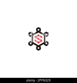 Letter S hexagonal, figure geometric symbol simple logo vector Stock Vector