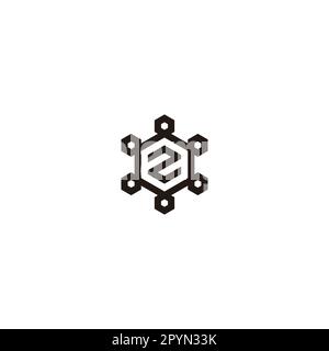 Letter Z in frame, hexagons geometric simple symbol logo vector Stock Vector