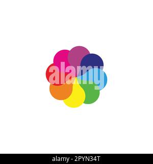 Splashes, colorful, rounded geometric simple symbol logo vector Stock Vector
