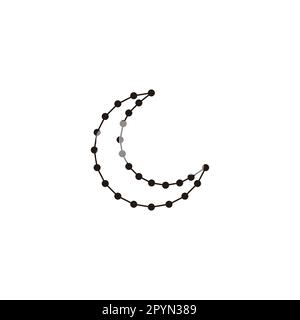 Crescent moon, molecules geometric simple symbol logo vector Stock Vector