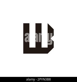 Letter w shaped B, square geometric symbol simple logo vector Stock Vector