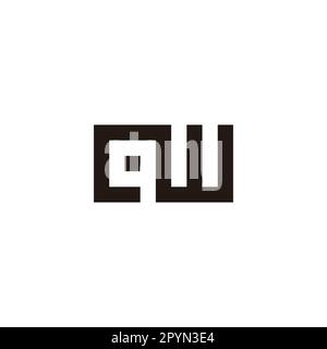 Letter qw square, dot geometric simple symbol logo vector Stock Vector