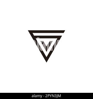 Letter v in number 6, triangle geometric symbol simple logo vector Stock Vector