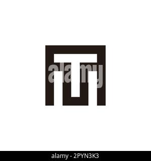 Letter T outlines and M geometric symbol simple logo vector Stock Vector