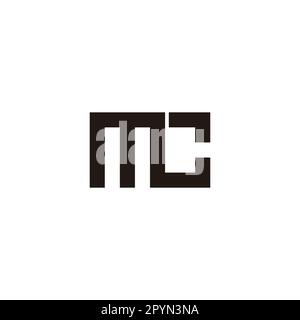 Letter mc square connect geometric symbol simple logo vector Stock Vector