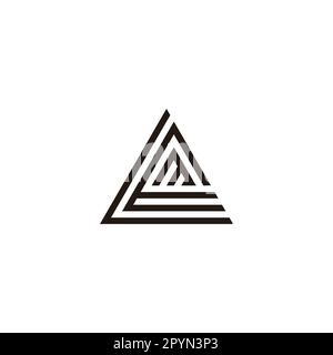 Letter L, E and M triangle geometric symbol simple logo vector Stock Vector