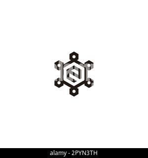 Letter e hexagon figure, geometric symbol simple logo vector Stock Vector