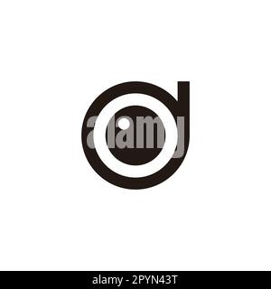 Letter d eye, circle geometric symbol simple logo vector Stock Vector