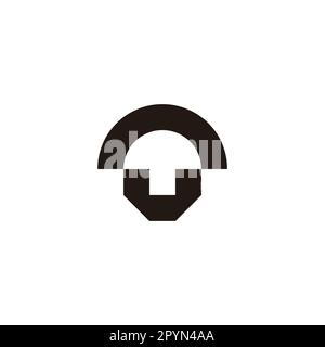 Letter n and U, square and circle geometric symbol simple logo vector Stock Vector