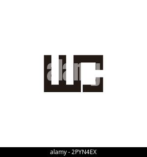 Letter WC square connect geometric simple symbol logo vector Stock Vector