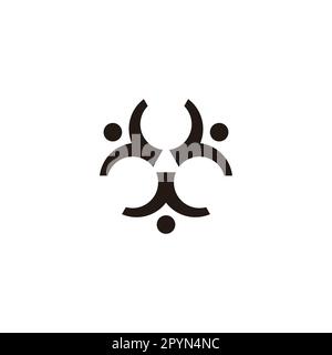 Three letters Y, team, people geometric simple symbol logo vector Stock Vector