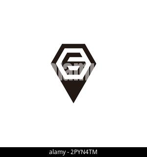 Number 6 in pencil geometric symbol simple logo vector Stock Vector
