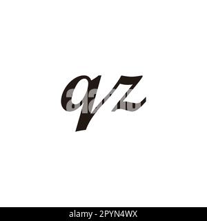 Letter qz connect geometric simple symbol logo vector Stock Vector