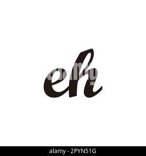Letter eh connect geometric symbol simple logo vector Stock Vector