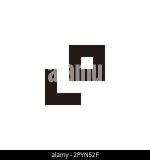 Letter L and O square, stair geometric symbol simple logo vector Stock Vector