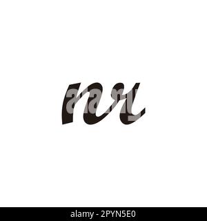 Letter nr connect geometric simple symbol logo vector Stock Vector