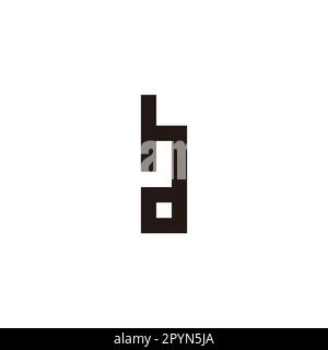 Letter hd square connect geometric symbol simple logo vector Stock Vector