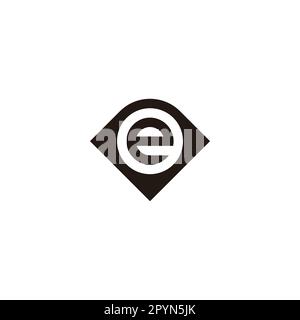 Letter e in diamond, circle geometric simple symbol logo vector Stock Vector