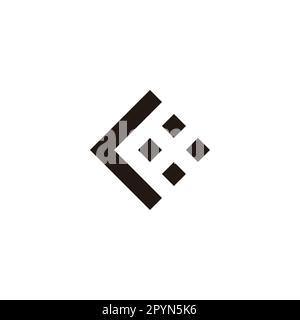 Letter C window, squares geometric symbol simple logo vector Stock Vector