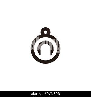Letter n in 8, circle geometric symbol simple logo vector Stock Vector