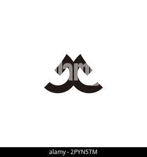 Letter W or M outline geometric simple symbol logo vector Stock Vector