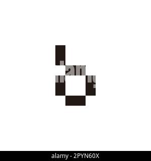 Letter b pixel, geometric simple symbol logo vector Stock Vector