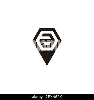 Letter a pencil, polygon geometric symbol simple logo vector Stock Vector