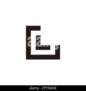 Letters GL square, outline geometric symbol simple logo vector Stock Vector