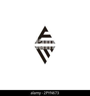 Letter E and M gem geometric symbol simple logo vector Stock Vector