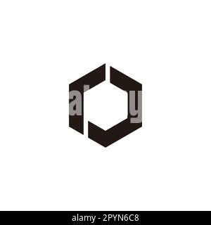 Letter ro or r o hexagon geometric symbol simple logo vector Stock Vector