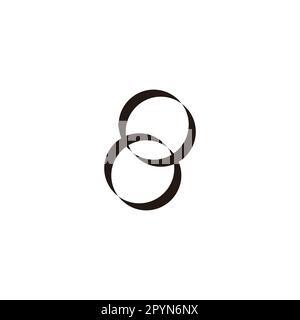 Number 8 crescent geometric simple symbol logo vector Stock Vector