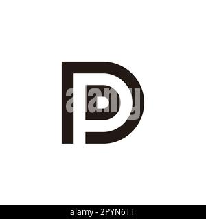 Letter D, P, D outline geometric simple symbol logo vector Stock Vector