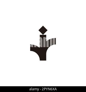 Letter i tree geometric simple symbol logo vector Stock Vector