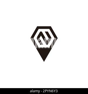 Letter N in pencil geometric simple symbol logo vector Stock Vector
