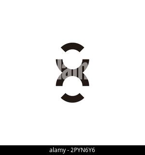 Letter H number 8, circle geometric symbol simple logo vector Stock Vector