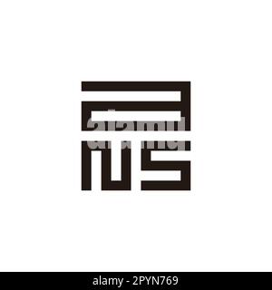 Letter a, N and S square, unique geometric simple symbol logo vector Stock Vector