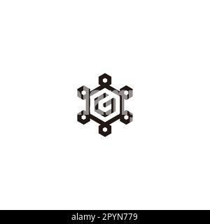 Letter G in figure, hexagons geometric symbol simple logo vector Stock Vector