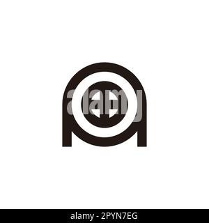 Letter A window, circle geometric simple symbol logo vector Stock Vector